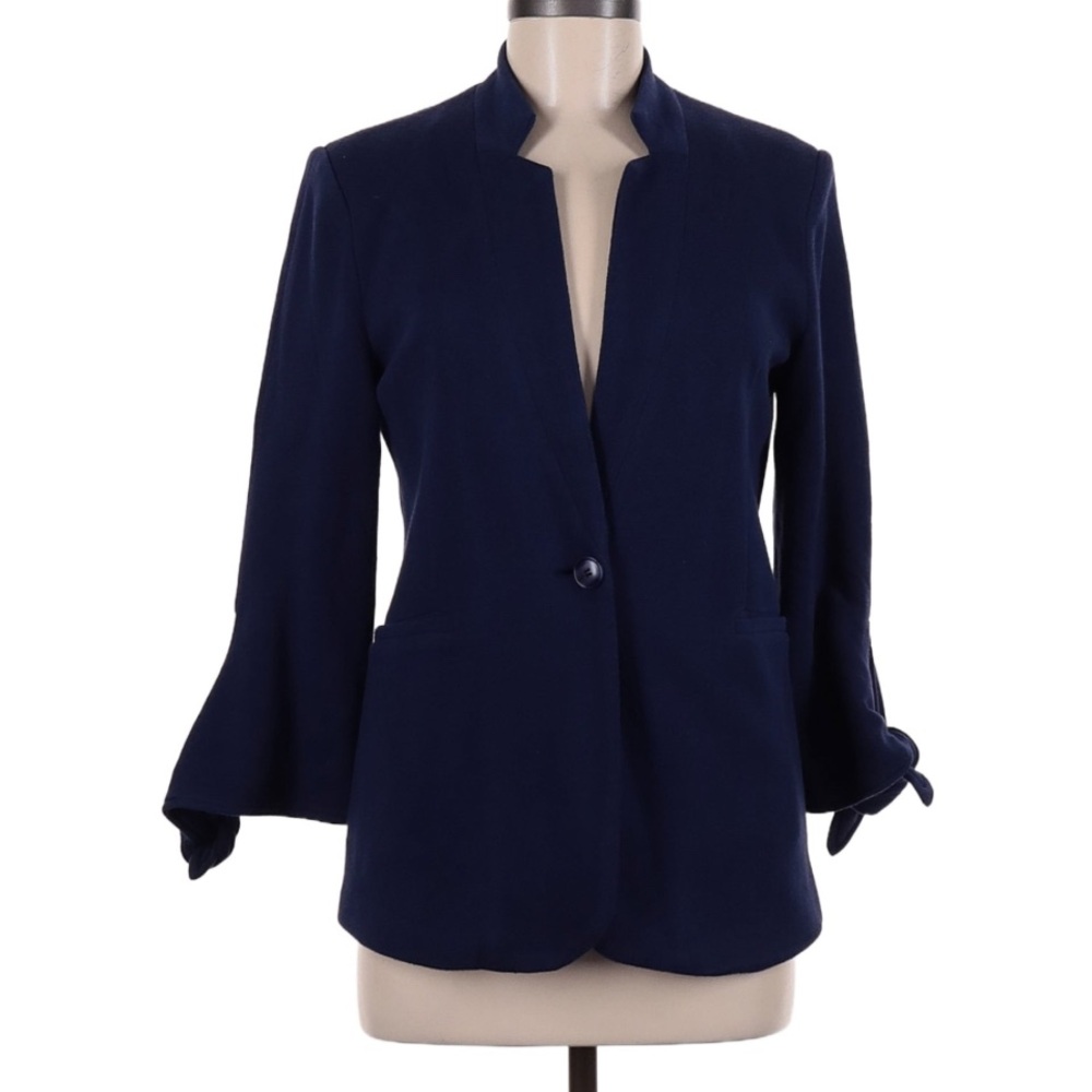 Eden Society Navy Blue Blazer with Bell Tie Sleeves
